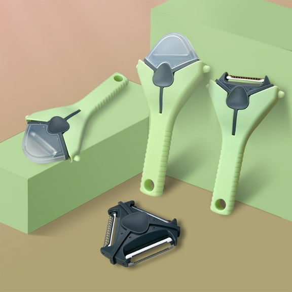 Snmubt Stainless Steel Melon Planer Paring Knife Three-In-One Peeler Grater Grater Kitchen Gadgets Can Be Shaved Into Strips Kitchen Tools (Green)