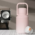 thumbnail image 1 of Snmubt Sulated Gallon Jug With Handle Stainless Steel Large Double Vacuum Water Bottle For Hot Cold Drinks Wide Mouth Sweat Proof Great For Travel Camping Stainless (Pink), 1 of 6
