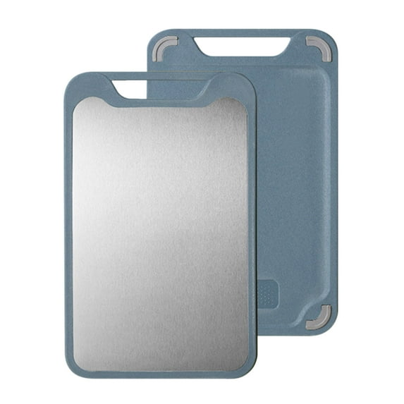 Snmubt Titanium Cutting Board - 100% Pure Titanium Cutting Board for Kitchen, Upgrade Double Sided Food-Grade Titanium Board, Titanium Cutting Boards for Meat Fruit & Vegetable (B, Iron)