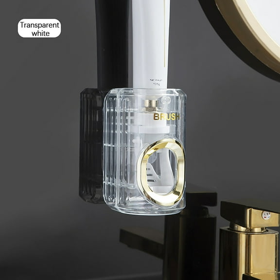 Snmubt Transparent Toothpaste Dispenser for Bathroom, Wall-mounted Manual Press Squeezer, Space Saving Home Gadget, Kitchen Organizer