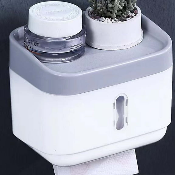 Snmubt Wall-Mounted Paper Towel Box Household No-Punch Paper Roll Bathroom Wall-Mounted Washcloth Extraction Box Paper Rollers (White)