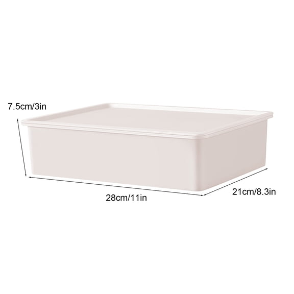 Snmubt White Underwear Storage Box, Plastic Drawer Organizer with Lid for Socks Bra Panties, Closet Compartment for Home, Spring Cleaning Gift