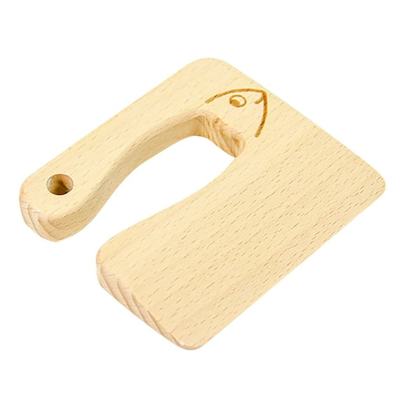 Snmubt Wooden Children'S Cooking Knife Child Knife Kitchen Wooden Children'S Chopping Knife (Beige)