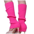 thumbnail image 1 of SnnmBlm Leg Warmers for Women Girls 80s Ribbed Leg Warmer for Neon Party Knitted Fall Winter Sports Socks Hot Pink 1 Pairs, 1 of 1
