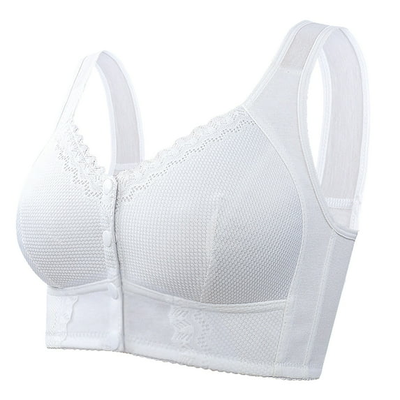 SnnmBlm Luxysense Bra for Senior, Charm Front Closure Bras, Front Closure Breathable Bra for Seniors White 48