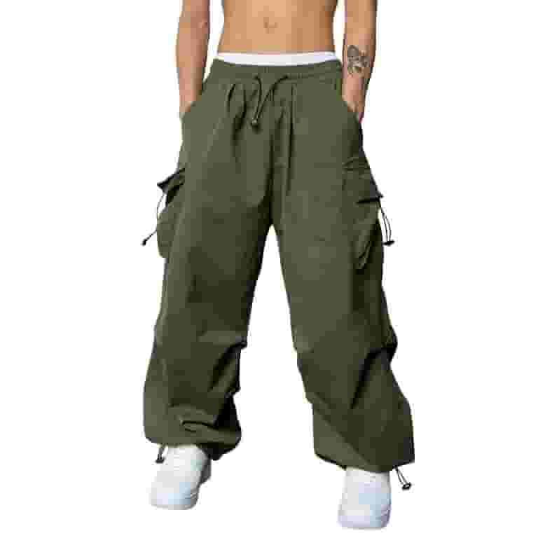 【BAON】Lomeonpu String Cargo Pants SnnmBlm Men's Baggy Loose Cargo Pants Hip Hop Streetwear