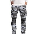 thumbnail image 1 of SnnmBlm Men's Cargo Pants Casual Army Camo Relaxed Fit Cotton Camouflage Cargo Work Pants Gray XL, 1 of 5
