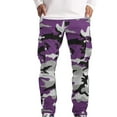 thumbnail image 1 of SnnmBlm Men's Cargo Pants Casual Army Camo Relaxed Fit Cotton Camouflage Cargo Work Pants Purple 3XL, 1 of 5