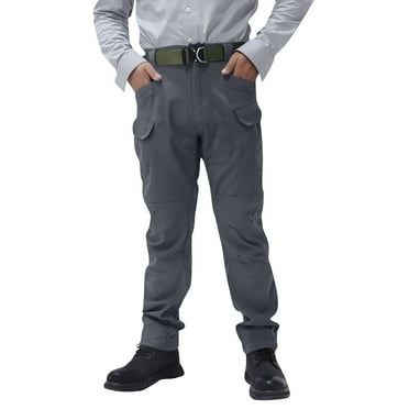 SnnmBlm Men's Cargo Pants Water Hiking Work Pants Outdoor Multi Pockets Army Pants Gray S