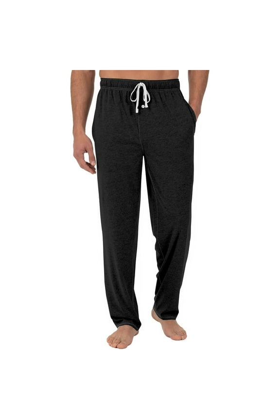 Men's Extended Sizes Jersey Knit Sleep Pajama Lounge Pant Black 2XL