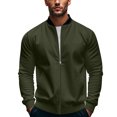 thumbnail image 1 of SnnmBlm Men's Windbreaker Lightweight Jacket, Windproof Casual Jacket with Pockets, Coat with Full Zip Army Green 2XL, 1 of 4
