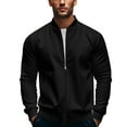 thumbnail image 1 of SnnmBlm Men's Windbreaker Lightweight Jacket, Windproof Casual Jacket with Pockets, Coat with Full Zip Black 2XL, 1 of 4