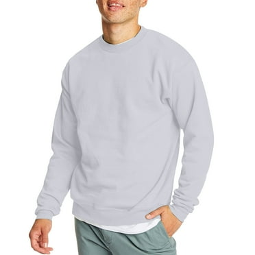 SnnmBlm Men's Sweatshirts Long Sleeve Crew Neck Cotton-Blend Casual Sweatshirts Thermal Fasion Solid Color Casual Yet Stylish Shirts Light Gray M