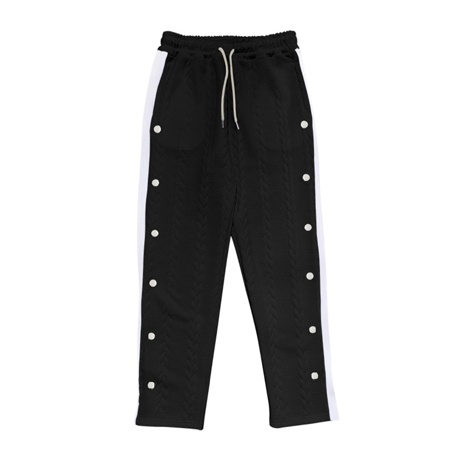 SnnmBlm Mens 2024 Away Basketball Pants High Split Button Sweatpants