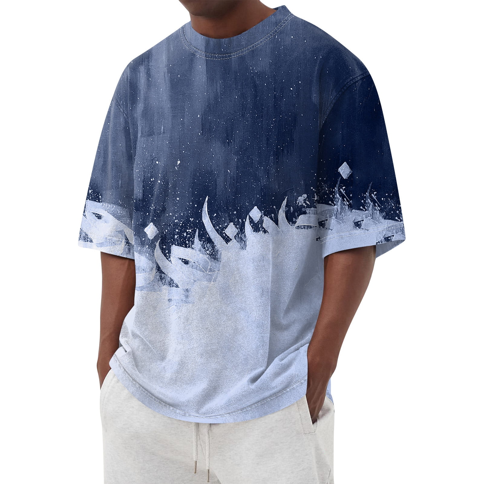 ZCFZJW Baggy Shirts for Men Candy Color Print Summer Short