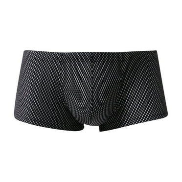 SnnmBlm Mens Padded Underwear, Breathable Mesh Boxer Brief Body Shapewear Butt Lift Enhancer with Hip Removable Pad 1Pcs Black XL