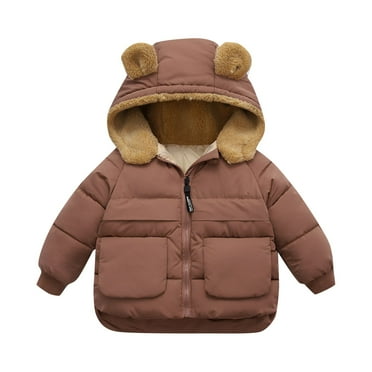 SnnmBlm Newborn Baby Girls Fleece Outerwear Jacket Toddler Winter Coat Infant Clothes Coffee 110