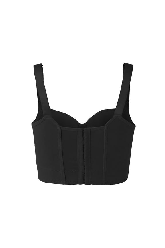 She Push Bras Back Smoothing Bra Plus Size Sagging Gathering Bras Wireless Bra for Back Fat Daily Bras Black 36B