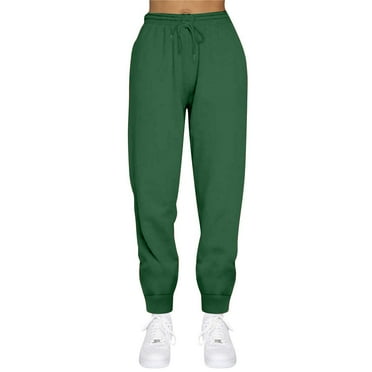 SnnmBlm Sweatpants Joggers for Men Women Fleece Pants with Pockets Lightweight Casual Green 2XL