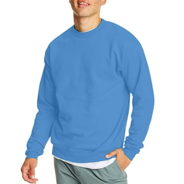 SnnmBlm Sweatshirts for Men Long Sleeve Crew Neck Solid Color Holiday Sweater Thermal Fasion Cotton-Blend Lightweight Shirt Blue XL