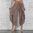 thumbnail image 1 of SnnmBlm Trousers Ladies Culottes for Women Gaucho Outfit Cropped Summer Pants Khaki 3XL, 1 of 5
