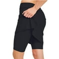 thumbnail image 1 of SnnmBlm Women Swim Skirt with Legging Sun Protective 50+ Swimming Tight Skort Capris Black 2XL, 1 of 7