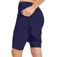 thumbnail image 1 of SnnmBlm Women Swim Skirt with Legging Sun Protective 50+ Swimming Tight Skort Capris Navy XL, 1 of 7