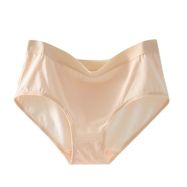 SnnmBlm Women's Briefs Cotton Underwear Mid Waisted Panties Soft Underpants Beige XL