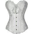 thumbnail image 1 of SnnmBlm Women's Bustier Corset Lace Up Boned Overbust Bustier Top White 2XL, 1 of 4