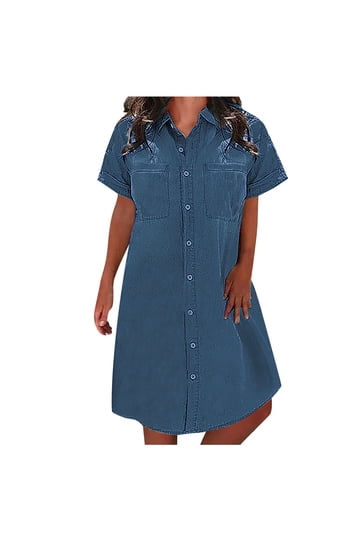 cheap blue dresses Vintage Charm Jean Dress main image 1
