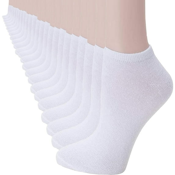 SnnmBlm Women's and Men's Thin Cotton Low Cut Ankle Socks, multipack White 14 Pairs