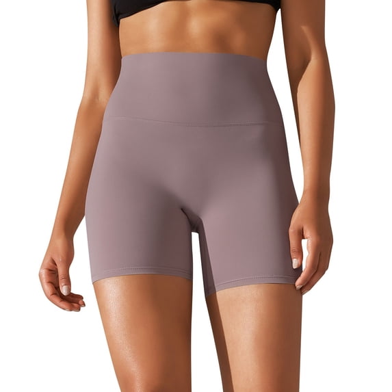 SnnmBlm Womens ButterLuxe Biker Shorts 6 Inches - High Waisted Workout Running Volleyball Spandex Yoga Shorts Light pink L