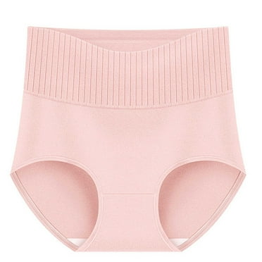 SnnmBlm Womens Underwear Cotton Tummy Control High Waisted Underwear Soft Breathable Full Coverage Panties Multipack Pink M