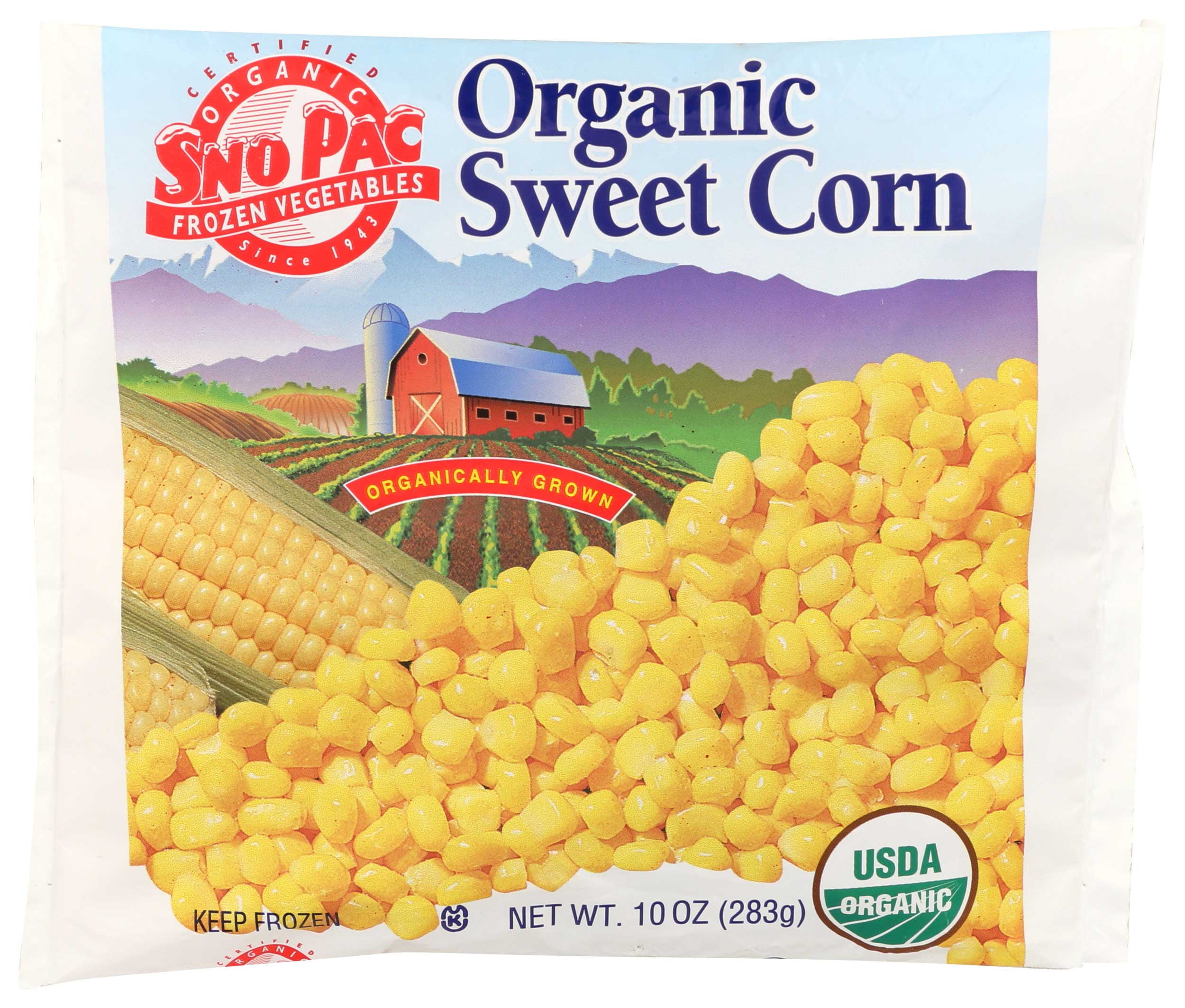 Sno Pac Organic Whole Kernel Sweet Corn, 10 Ounce -- 12 per case.