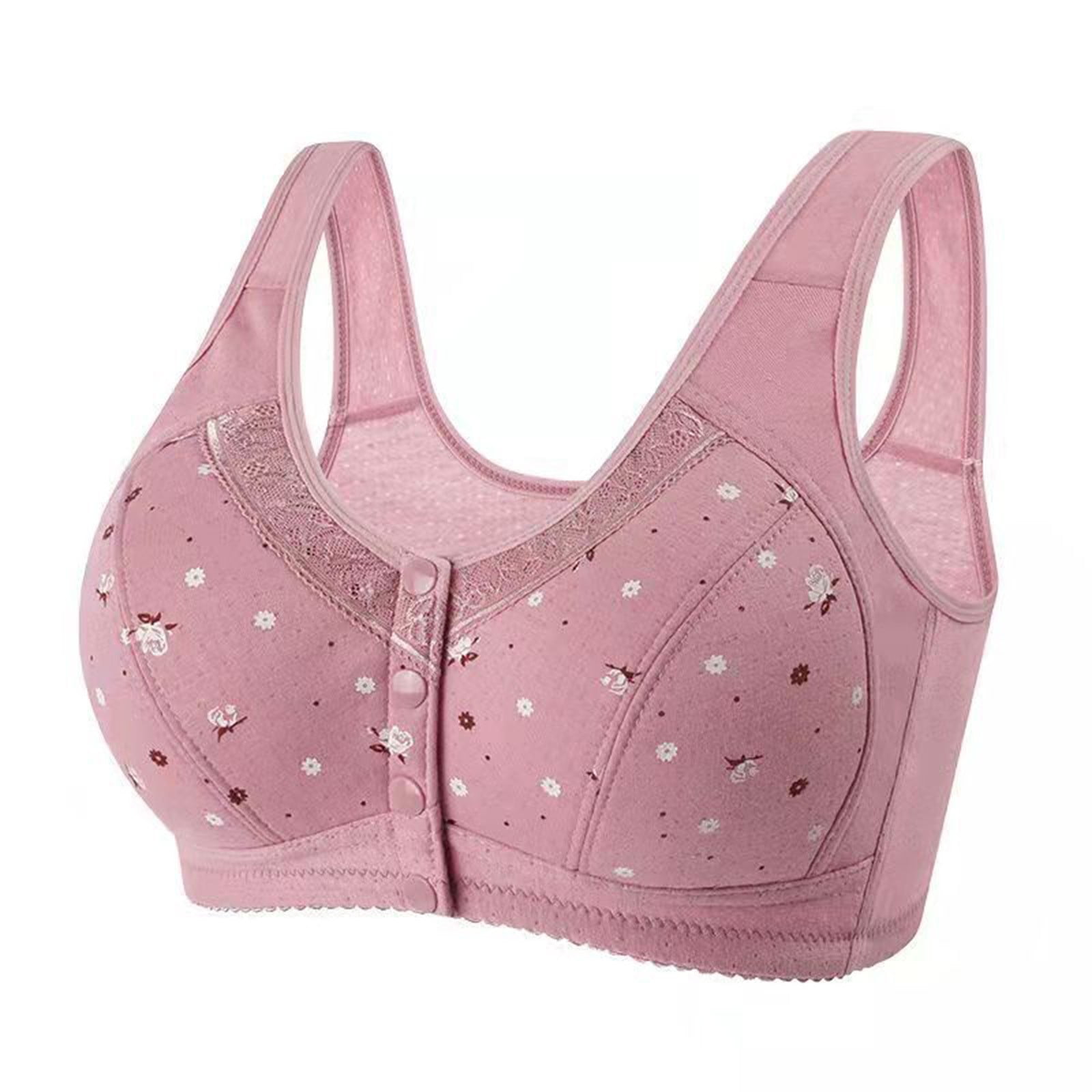Linyuex Sports Underwear Sexy Push Up Bra Front Closure Solid Color  Brassiere Wireless Bra Breast Seamless Bras for Women (Bands Size : Pink,  Cup Size : B) 