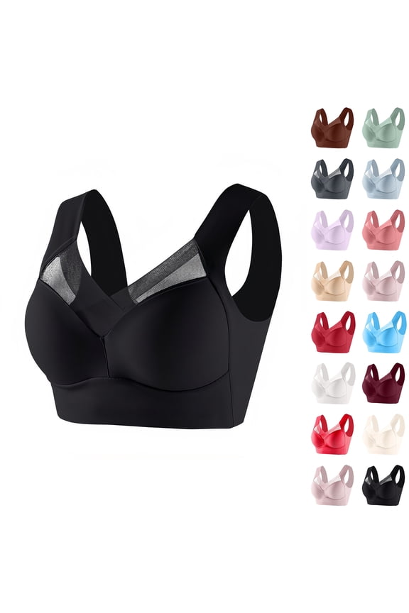 Snoarin Plus Size Bras for Women Full Cup Seamless Push Up Shaping Wire Free Everyday Bra Size L-6XL