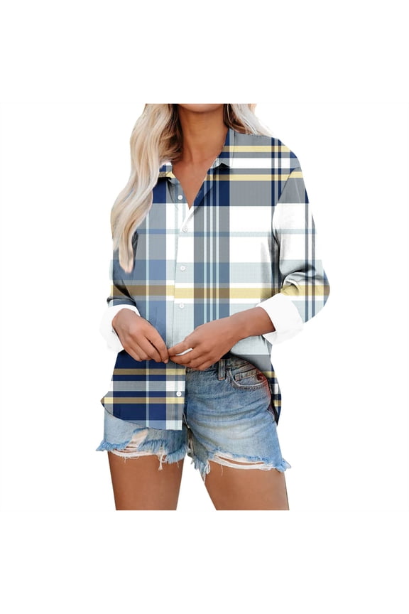 Women Shirts Casual Fashion Loose Temperament Long Sleeve Printed V-neck Top S-3XL