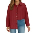 thumbnail image 1 of Snoarin Women Shirts Oversized Solid Color Long Sleeved Button Up Shirt and Adjustable Sleeve Top Pleated Pattern Casual Shirt XL-5XL, 1 of 6