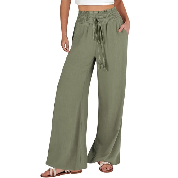 Snoarin Women's Loose Wide Leg Pants High Waist Straight Pants Casual Pants S-3XL