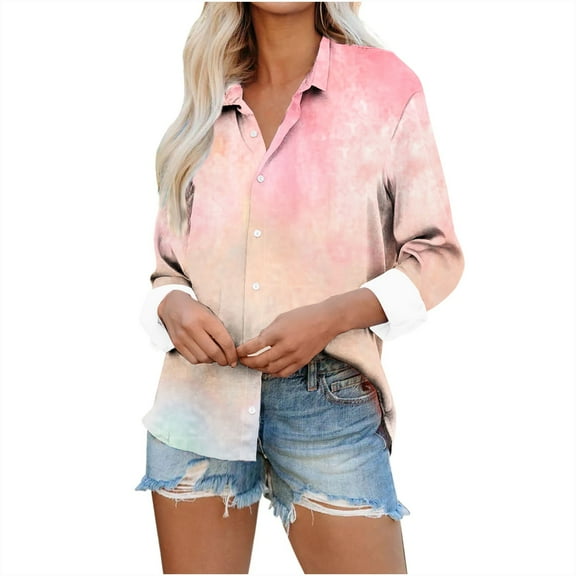 Snoarin Womens Shirts Ladies Casual Fashion Loose Temperament Long Sleeve Solid Color V-neck Top S-3XL