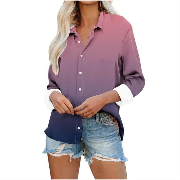 Snoarin Womens Shirts Ladies Casual Fashion Loose Temperament Long Sleeve Solid Color V-neck Top S-3XL
