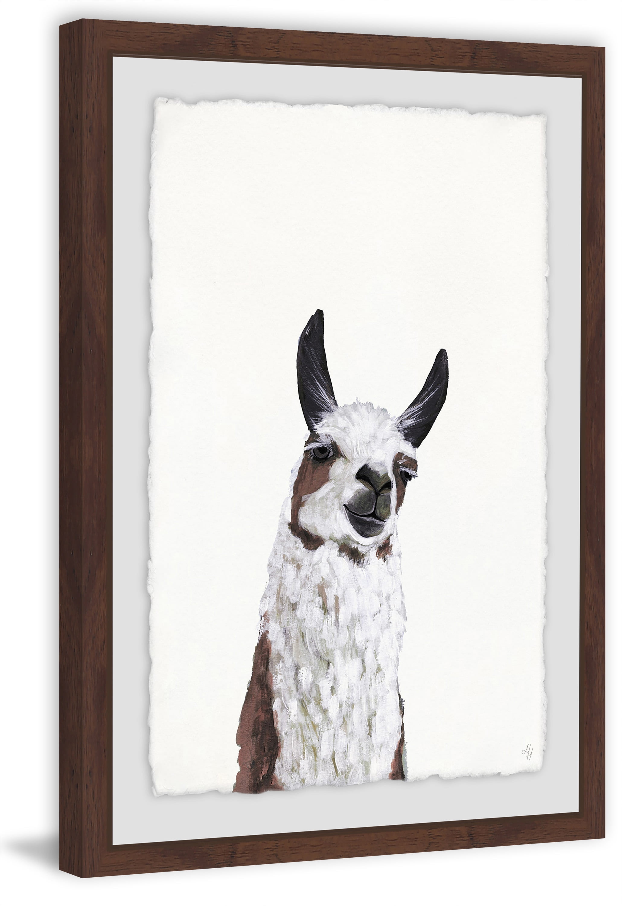Snobbish Llama Framed Painting Art Print