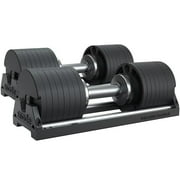 Snode 80 lbs Quick Adjustable Dumbbell Set of 2, Cast Iron Plates and Cradle, Drop Proof Design