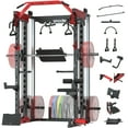 thumbnail image 1 of Snode ALL10 Smith Machine for Home Gym System, Multi-Function Power Rack with Cable Crossover System, Squat Rack with Leg Press and Advanced LAT Pull-Down Attachment, 2000LB Weight Capacity, 1 of 6