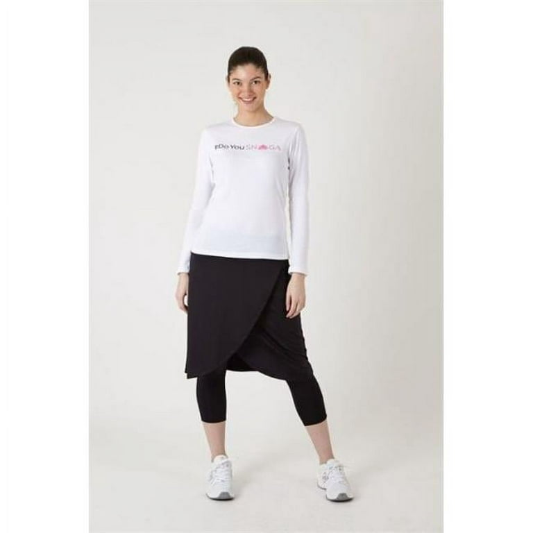 Snoga Athletics M8-BLK-M Faux Wrap Skirt With Attached Legging, Medium