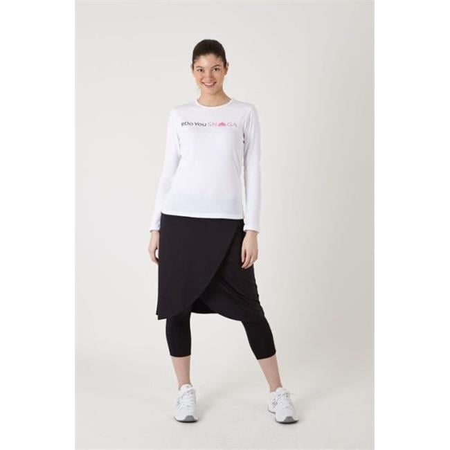 Snoga Athletics M8-BLK-S Faux Wrap Skirt With Attached Legging