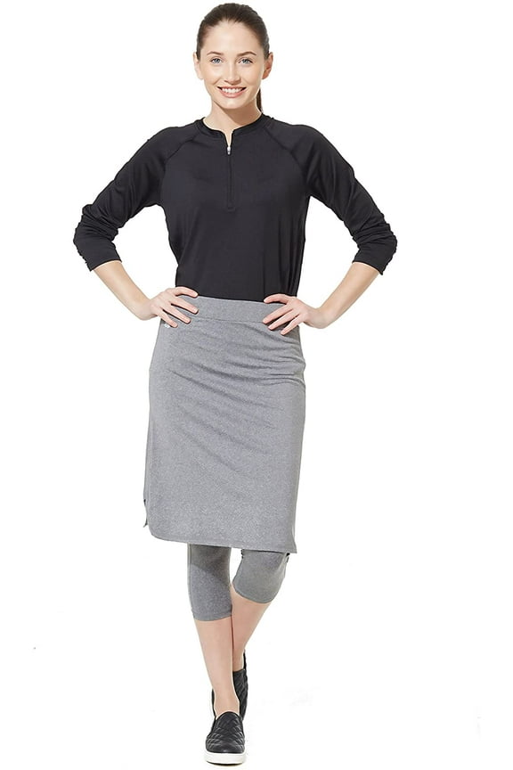 Snoga Cropped Shirttail Workout Skirt with 3/4 Leggings