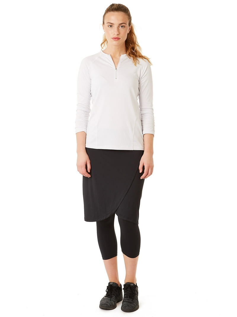 Snoga Faux Wrap Running Skirt with Cropped Leggings