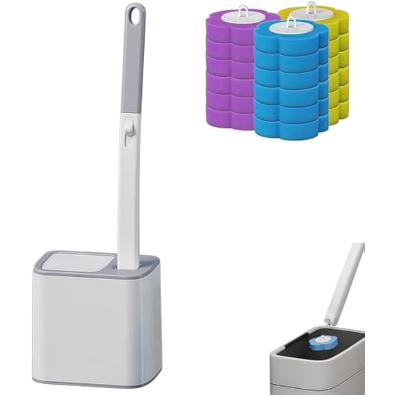 Snohfrid Disposable Toilet Brush, Snohfrid Hygienic & Convenient Disposable Toilet Cleaner, Easy to Use for a Clean & Fresh Bathroom (Gray)