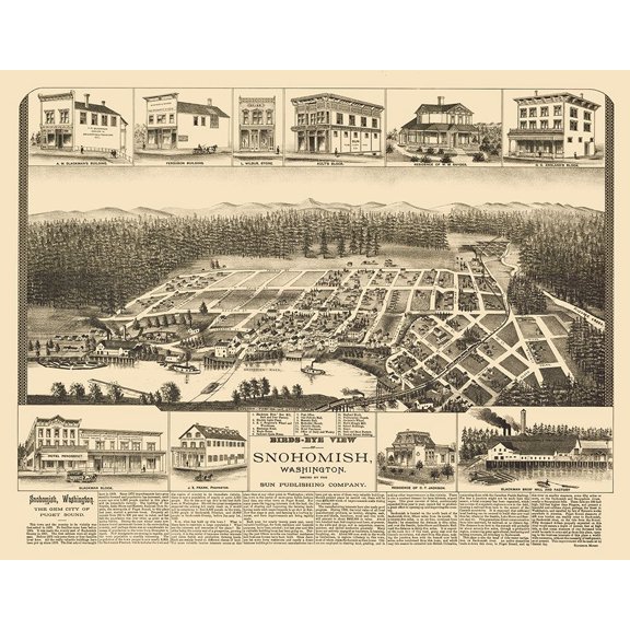 Snohomish Washington - Elliot 1890 Poster Print by Elliot Elliot WASN0003